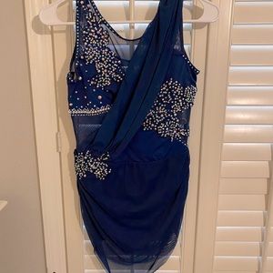 Navy blue Balera dance costume. Lots of rhinestones!!!